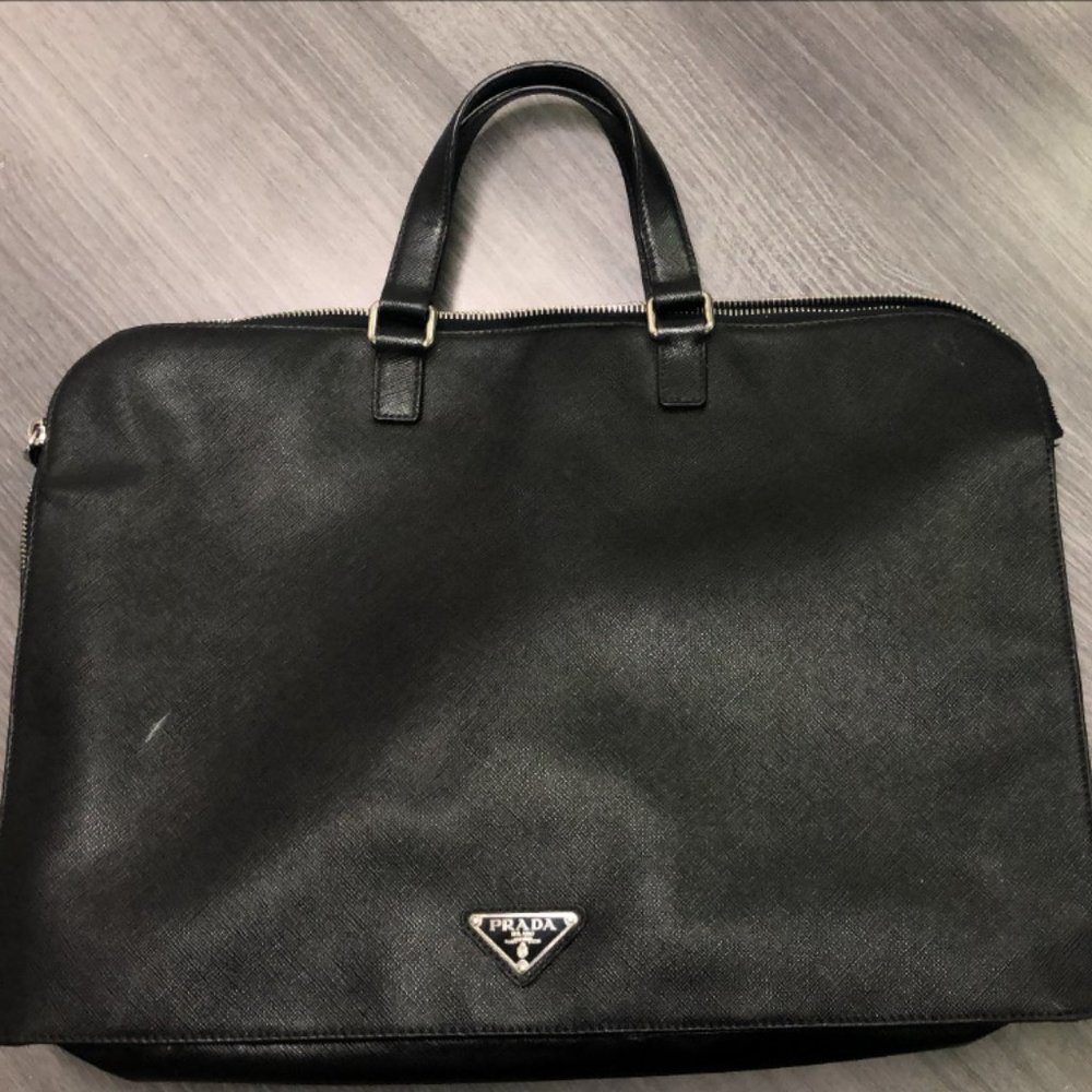 Prada Saffiano Leather Briefcase Men's or Ladie's